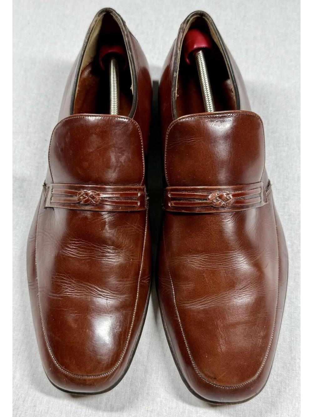 Barker England Penny Loafers Sz 9/8UK Burgundy Leather Vintage Dress Shoes